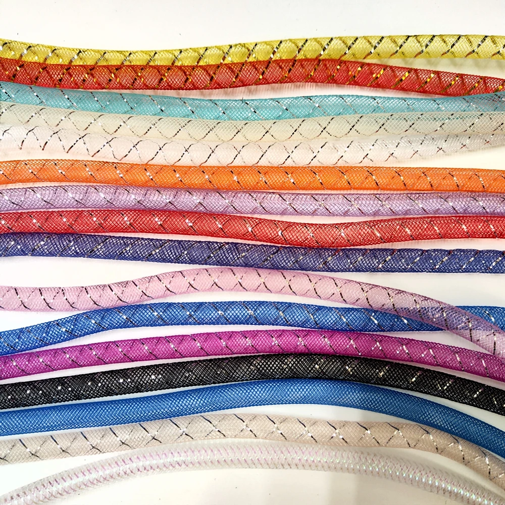 4mm 8mm Colored Mesh Tube Rope 5M Batch Bracelet Necklace Making DIY Repeatable Fill Jewelry Accessories