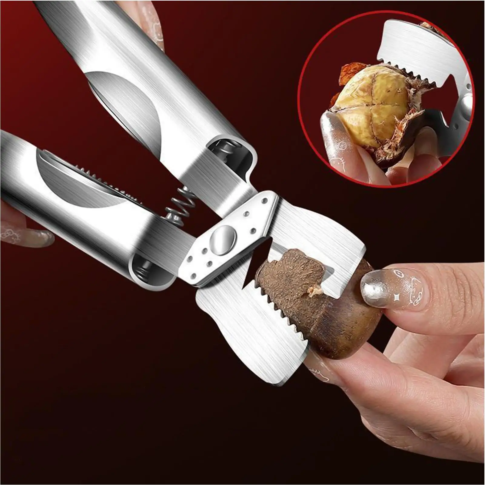 Chestnut Peeler Multifunctional Plier Stainless Steel Nut Cracker Sheller For Holiday Food-Prep Family Kitchen Home Peeling view 2