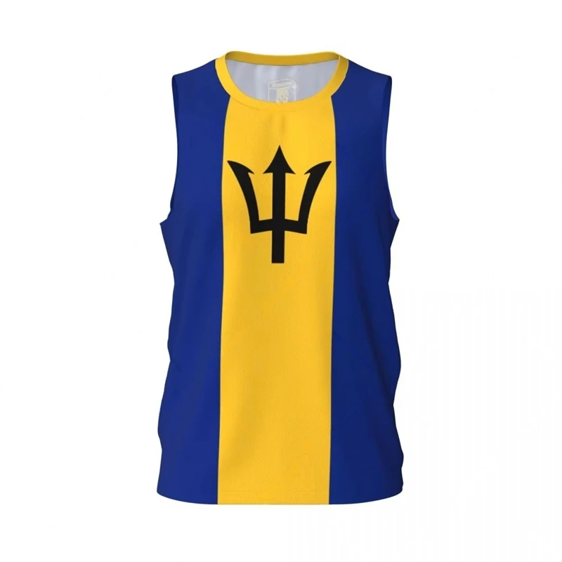 Barbados Flag Basketball Jersey Fashion Casual 3D National Emblem Printed Sports T Shirt Loose Quick Dry Breathable Tees Tops