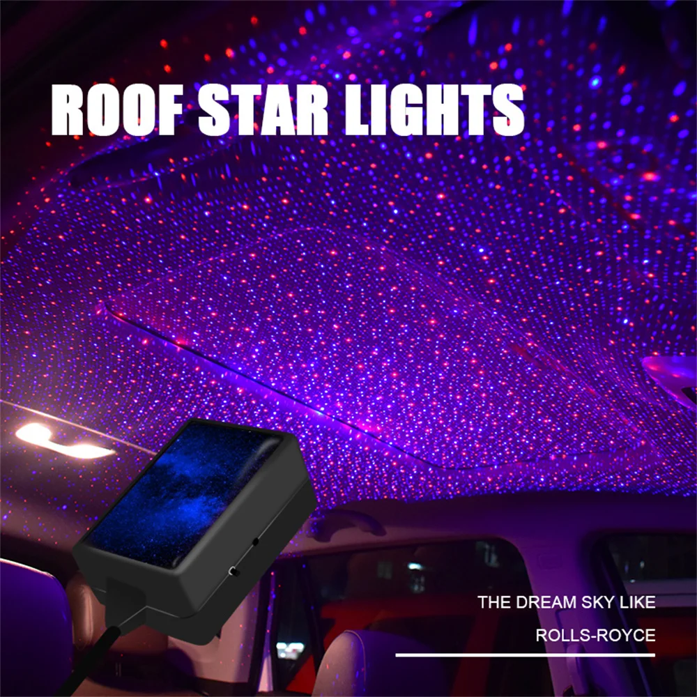 

LED Car Roof Star Night Lights Projector Light Interior Ambient Night Starry Sky USB LED Decorative Lights Car Accessories