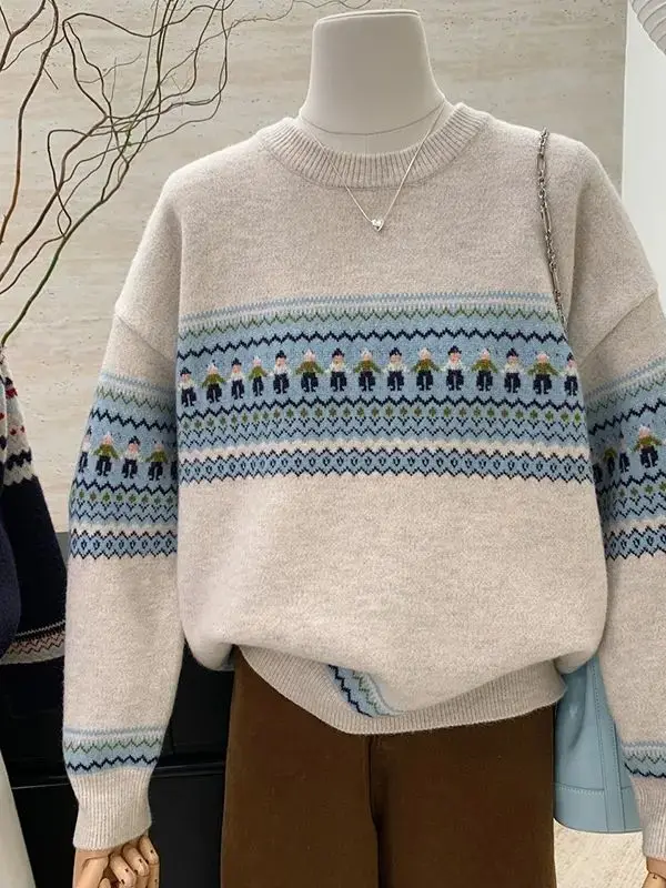 

Chic Striped Knitted Sweater Women's Autumn Winter New Sle Korean Lazy Faion Turtlene Warm Top Base irt