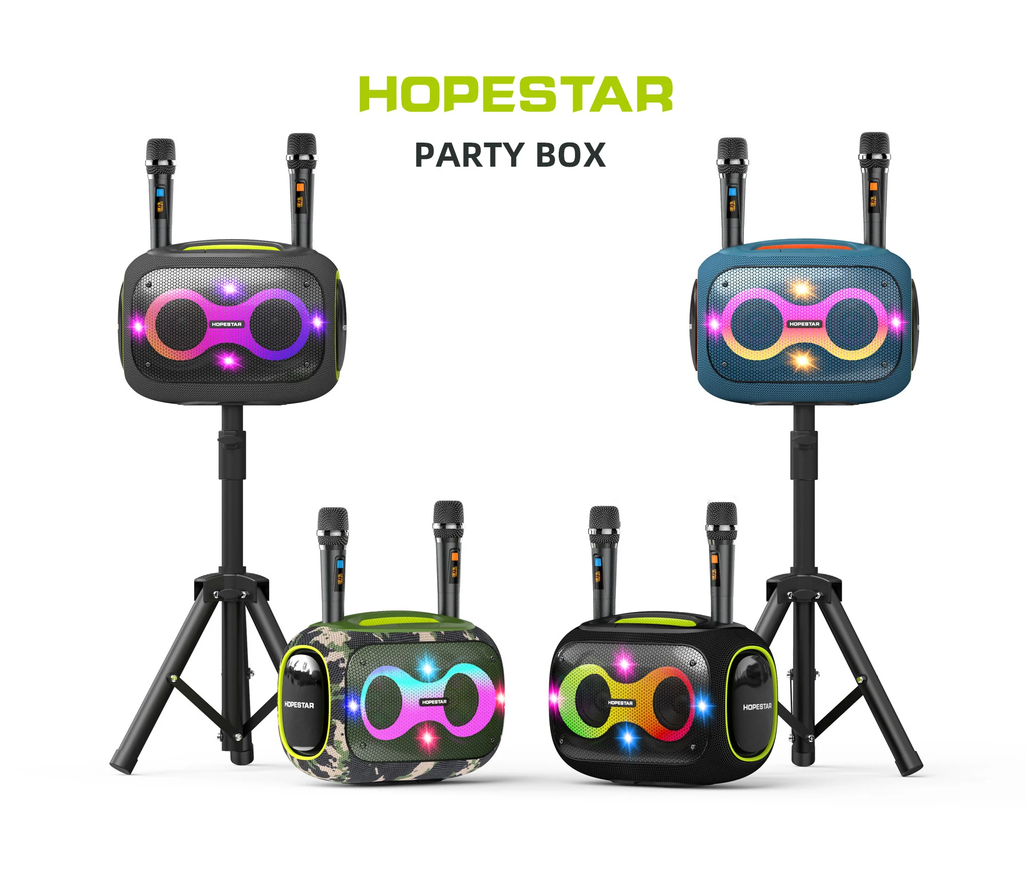 Hopestars partybox 120W high-power tripod  speaker blue tooth portable wireless music center bass speaker with microphone sound