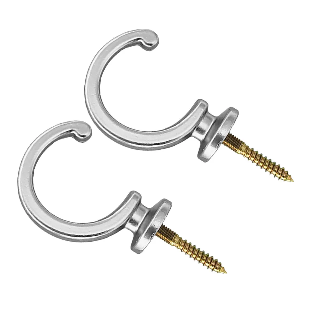 2pcs Wall Mounted Curtain Holdback Hooks Metal Drapery Tiebacks Hanger for Window Treatment Home Decor