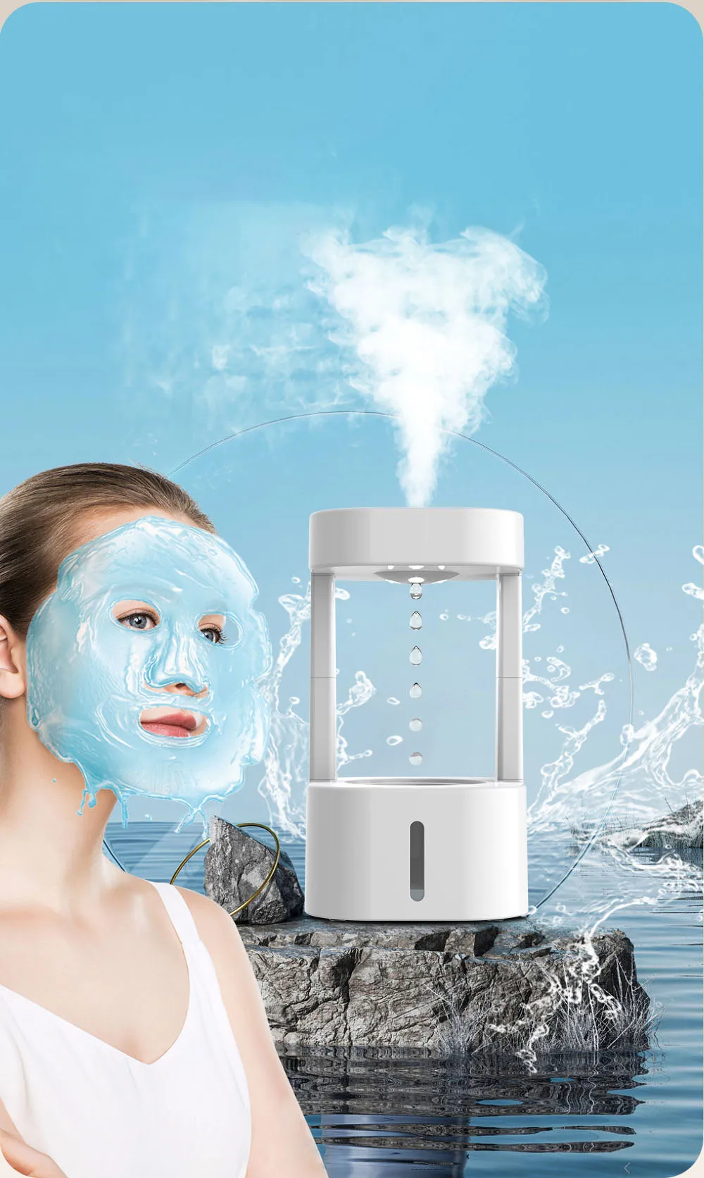 Anti Gravity Humidifier New Water Droplet Backflow Atomization Aromatherapy Machine Valentine\'s Day Mother\'s Day Gift