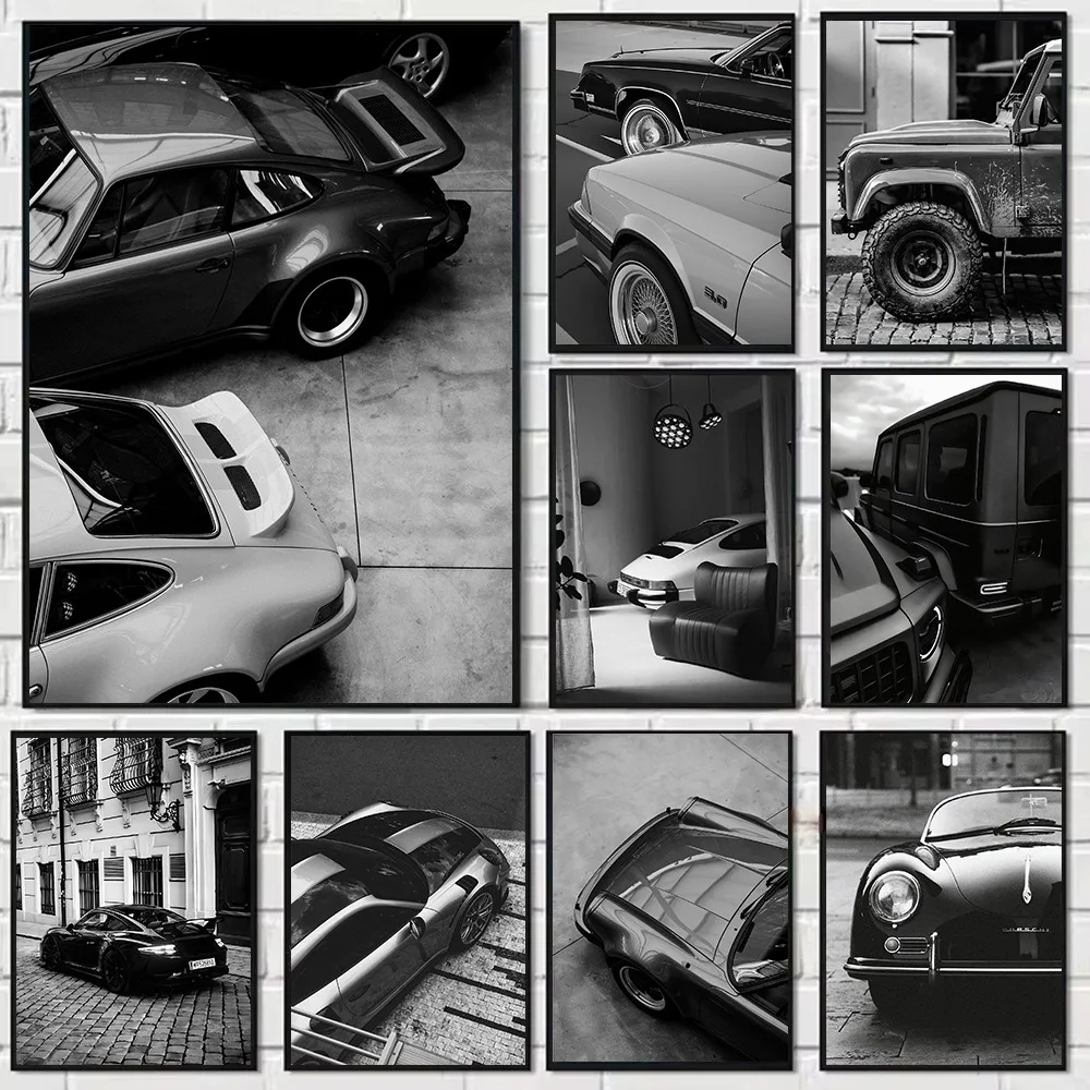 Black and White Pictures Vintage Pictures Car Canvas Paintings Home Room Decoration Modern Art Cuadros