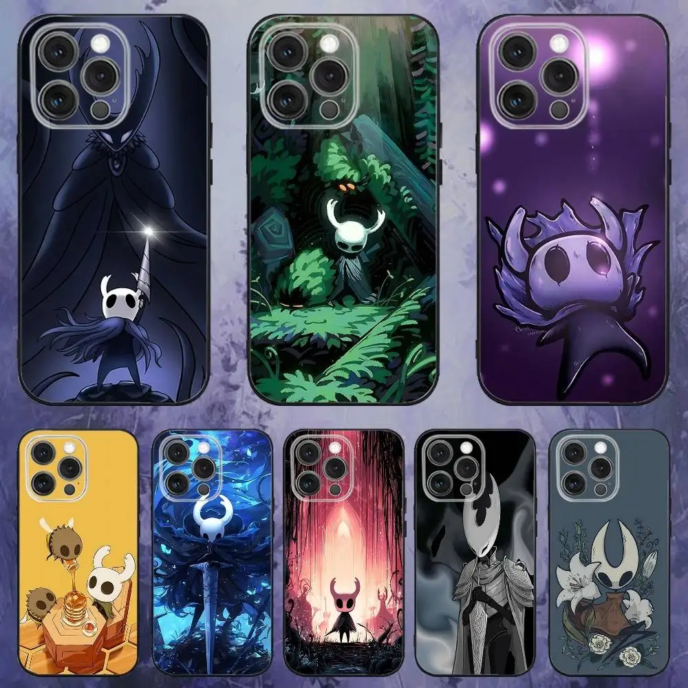 

H-Hollow K-Knight Silksong Phone Case For iPhone 17,16,15,14,13,12,Pro,Max,Plus,E,SE4,Air,Mini Black Soft Box