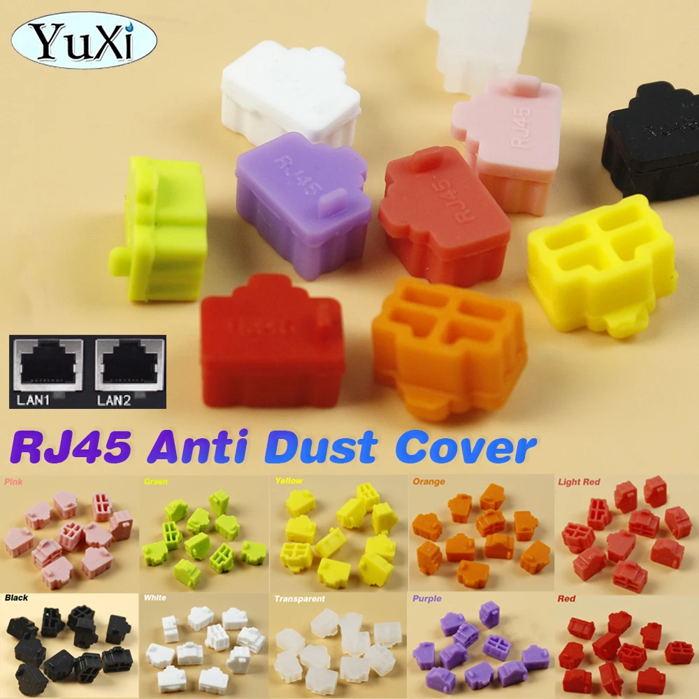 

10Pcs Ethernet Hub Port RJ45 Anti Dust Cover Cap Silicone Protector Plug RJ45 Dust Plug For Laptop PC Router RJ45 Connector Port