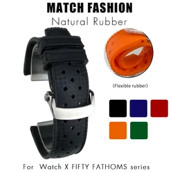 New Rubber Silicone Watchband 22mm Colorful Watch Strap Fit for Blancpain Fifty Fathoms X S Watch Soft Diving Belt Wristband