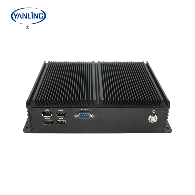 X86 J4125 Quad Core Fanless Box PC Industrial Mini PC 2*RJ45 6*RS232 GPIO LPT PS2 Industrial Computers
