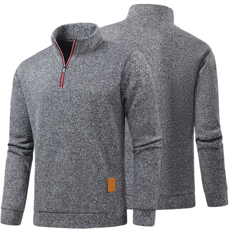 

Мужская толстовка-пуловер на молнии, повседневная спортивная рубашка с длинным рукавом 2025 года, топ с круглым вырезом на термоподкладке для бега на открытом воздухе