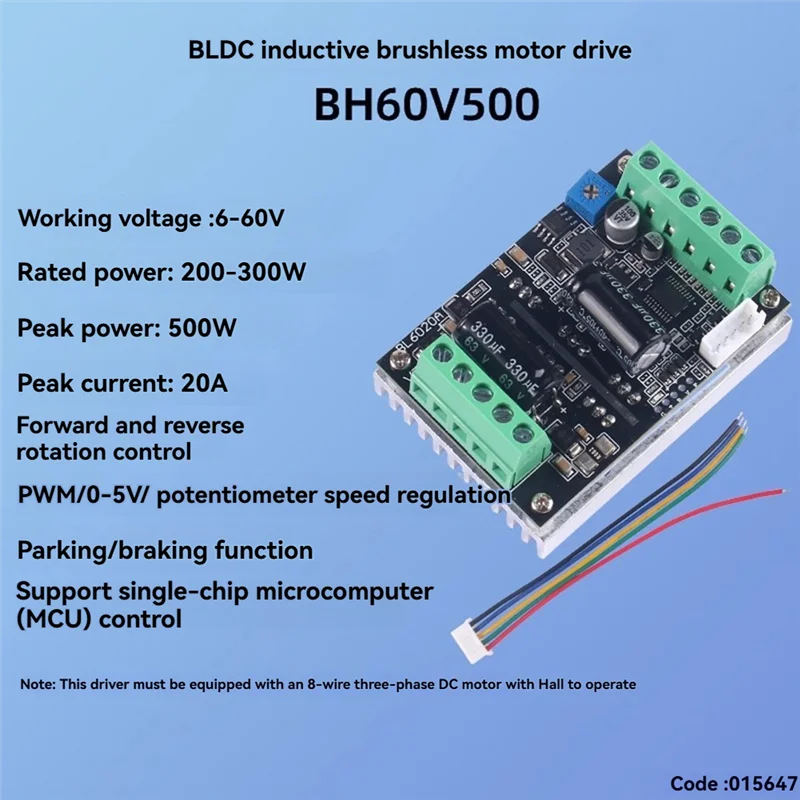 

ABKN-высокая мощность 500 Вт 20 А Драйвер двигателя BLDC 6-60 В для трехфазной платы управления бесщеточным двигателем ШИМ