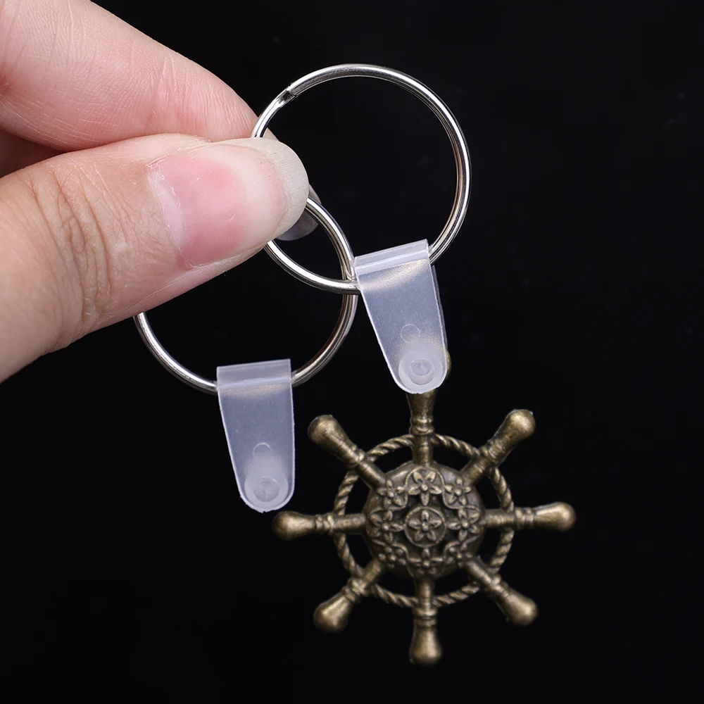 5/10/20/30pcs Fashion White Transparent Clear Buckle Button Keychain PP Clip Folding Ornament Keyring Key Chain DIY Accessories