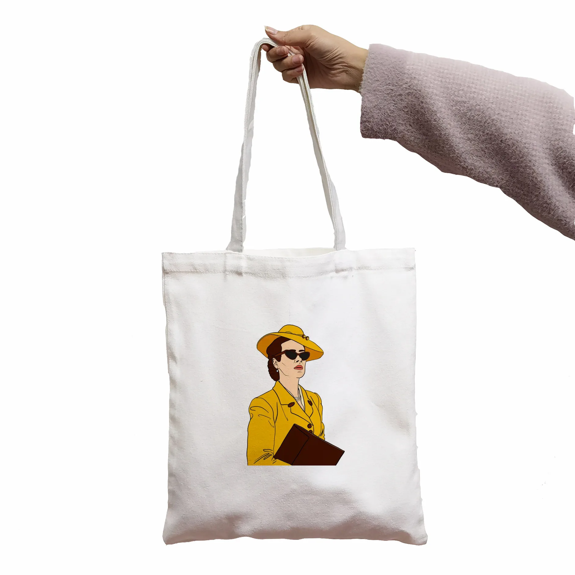 Sarah Paulson Women Bags Harajuku Gothic Canvas Bag Horror Cartoon Large Capacity Shopper Bag Fashion Casual Shoulder Bag