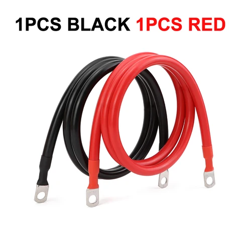 Комплект кабелей для инвертора 8, 6, 4 AWG с наконечниками M8, длина 20-100 см, медные, с ПВХ-изоляцией, для солнечных систем, ИБП, автомобильных соединений