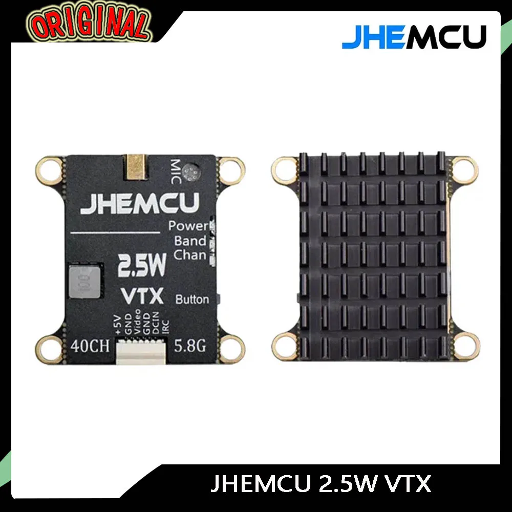 

JHEMCU 5,8 ГГц FPV-передатчик 2,5 Вт, 40 каналов, регулируемый встроенный микрофон и радиатор | 2-6S, 30x30 мм для радиоуправляемого самолета FPV дальнего действия