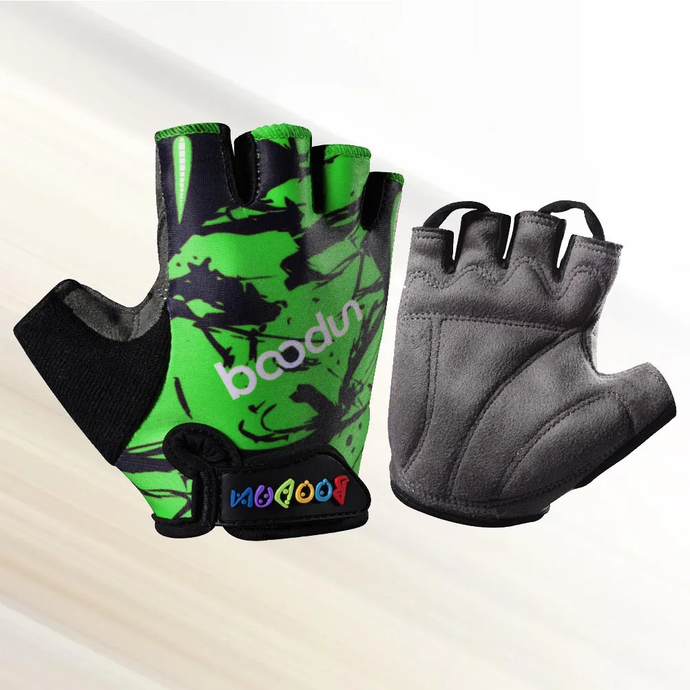 

Kids Sports Half Finger Gloves Size L Green Totem Breathable Shock-Absorbing Non-Slip Cycling Climbing Workout Gloves