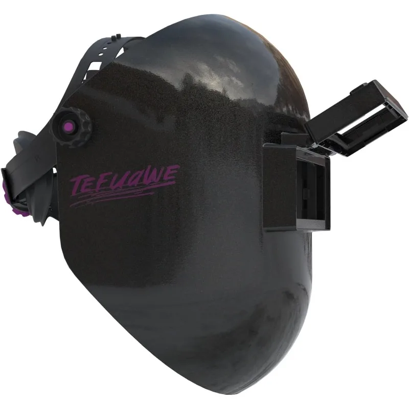 

Black Flip Up Chopped Fiberglass Sugar Scoop Welding Helmet, Medium Cut top and Bottom Sugar Scoop Pipeline Welding Hood