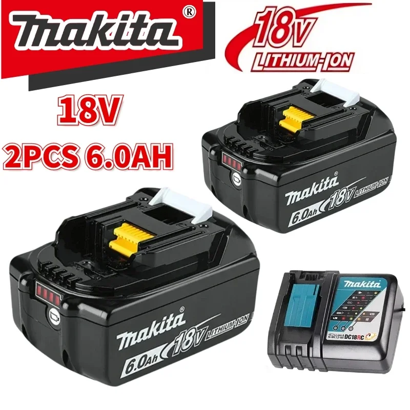 Original For Makita 18v 6Ah Rechargeable Lithium Ion Makita 18 v Battery BL1830BL1840 BL1850Power Tool Battery With Charger