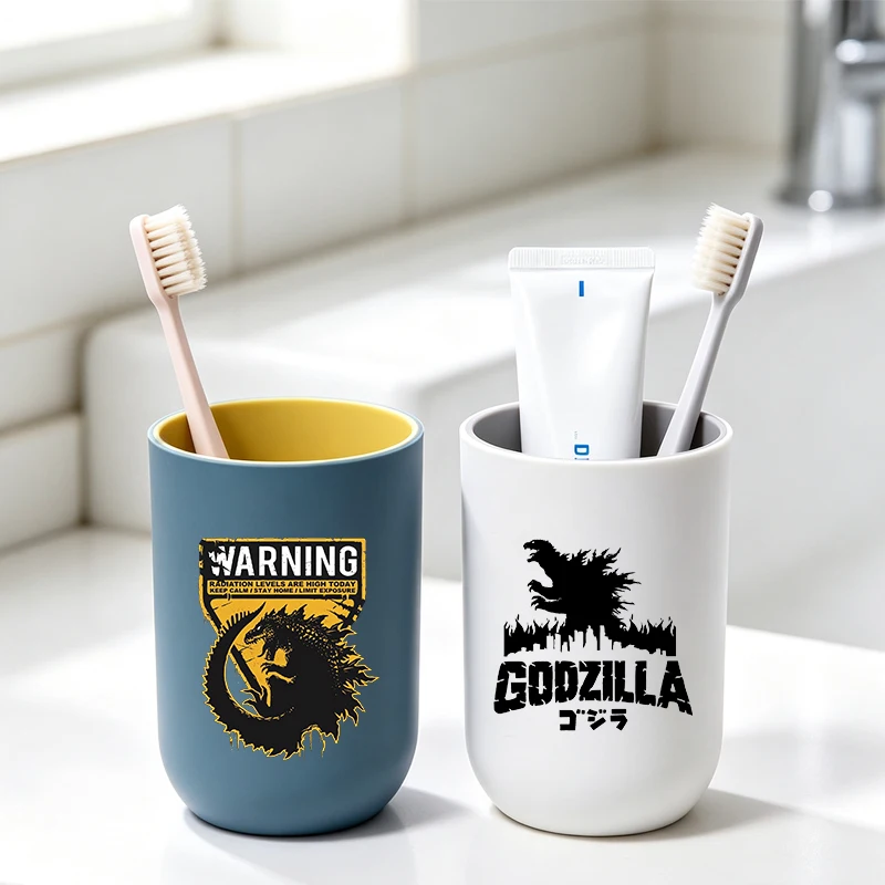 New Godzillas Toothbrush Cup Cartoon Cute Rinse Cups Man Fashion Water Cup Mouthwash Cups Anime Toothpaste Bottles Home Gift
