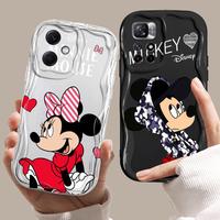 Wave Pattern Solid Color Cream for Redmi Note 13 11S 10 10C 13Pro 5g 9 13C 12S 9C funda phone cases Disney Trendy Fashion Mickey