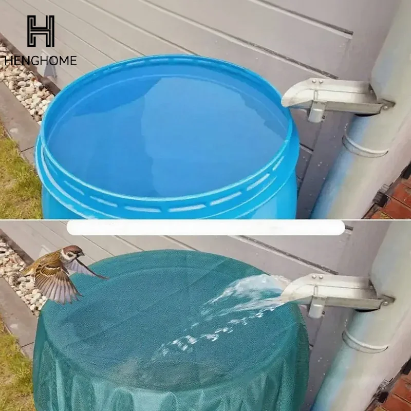 Green Mesh Cover Netting For Rain Barrel Water Collection Bucket Raindrop Anti-fall Leaves Filter Net Water Protection Tools