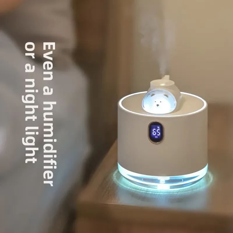 New spaceship humidifier mini cute pet usb home bedroom desktop silent night light large fog humidifier
