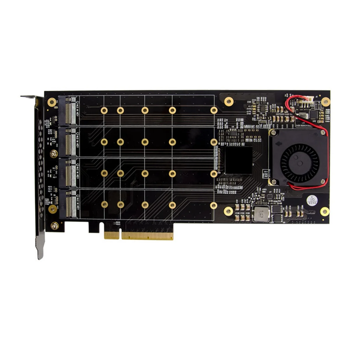 AT87-Server Expansion Card ST5112 PCIe X8 PEX8747 Quad Channel NVMe Server Grade Storage Expansion Card