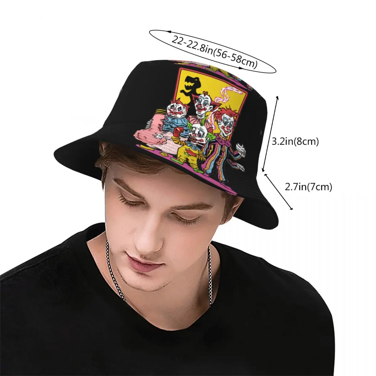 Unisex Bucket Hat Killer Klowns From Outer Space Headwear Fishing Caps Classic 80s Horror Clown Boonie Hat Dropshipping