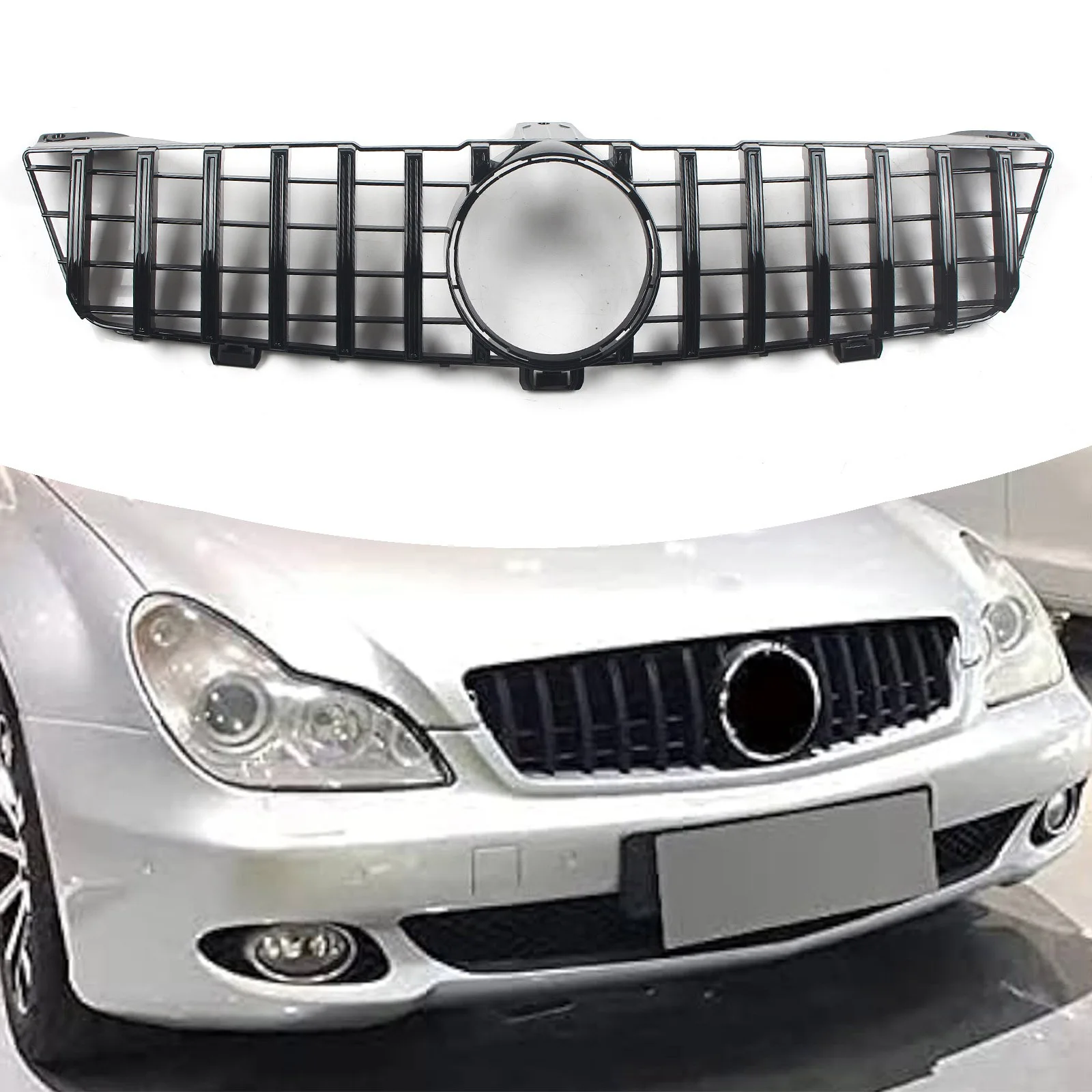 

Car Front Bumper Racing Grill Billet Gril Tuning Accessories For Mercedes Benz CLS Class W219 C219 2008-2010