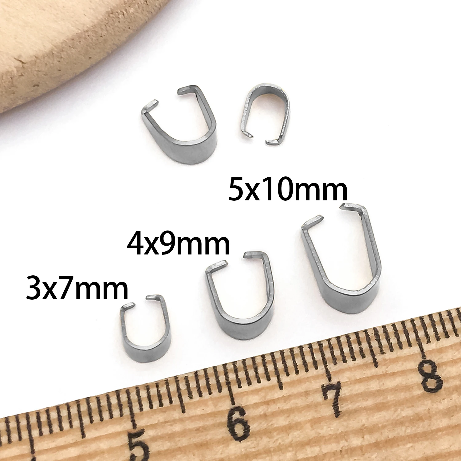 50pcs Stainless Steel Clip Charms  Clasp Melon Seed Buckle Connectors for DIY Bracelet Necklace Earring Jewelry Making Accessory