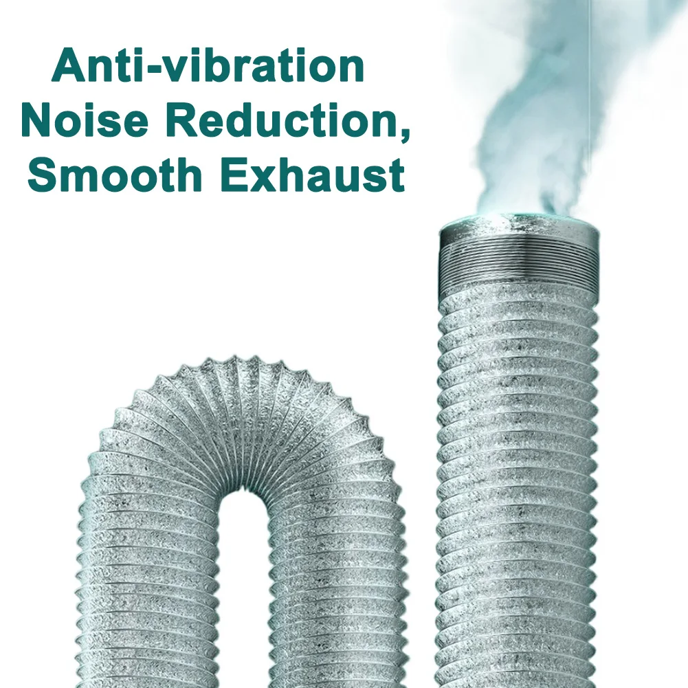 1 5 متر خرطوم عادم من رقائق الألومنيوم مرن تلسكوبي قابل للتمديد تنفيس الأنابيب مقاومة درجات الحرارة العالية لمكيف الهواء المجفف #5