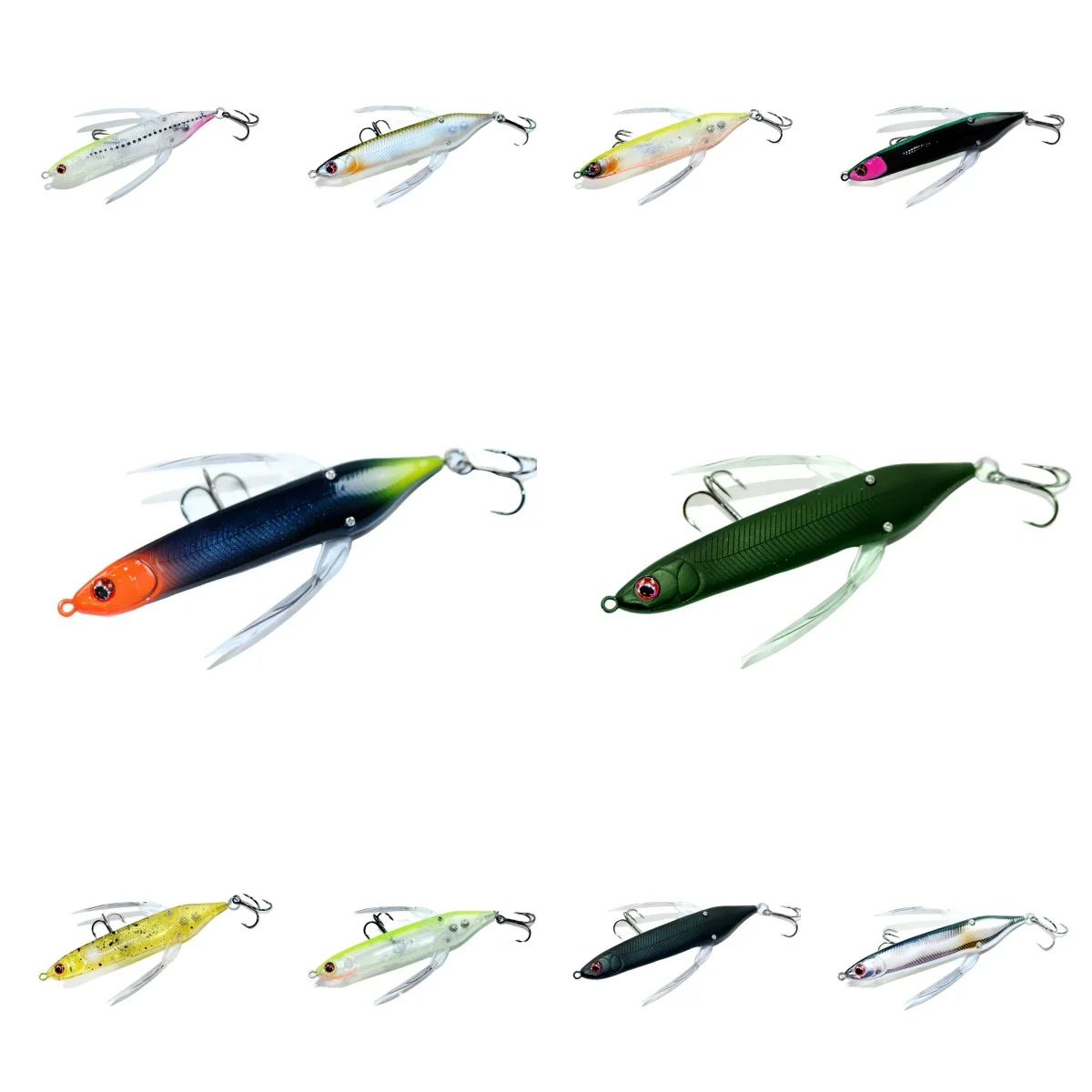 

10pcs Topwater Pencil Lure 80mm 6.5g Minnow Crankbait Spinner Buzzbait Metal Jig Fishing Bait Bass Trout Wobblers Fishbait