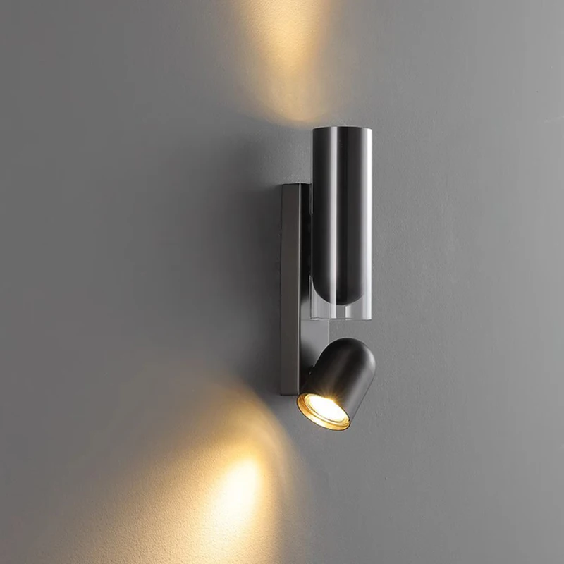 Minimalist Rotatable Rose Gold Black Wall Light Dining Living Room Bedroom Bedside Wall Lamp Hotel Adjustable Angle Spot Light