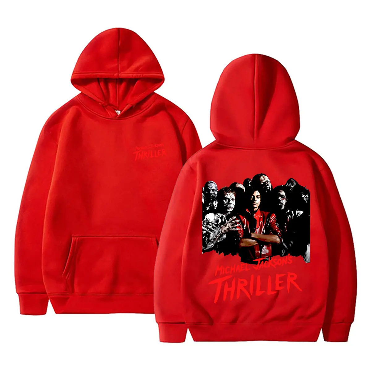 2026 neuer klassischer Vintage Michael Jackson Thriller Hoodie für Männer und Frauen, Retro Gothic Rock Horror Sweatshirts, Herren Punk Streetwear – Detail 11
