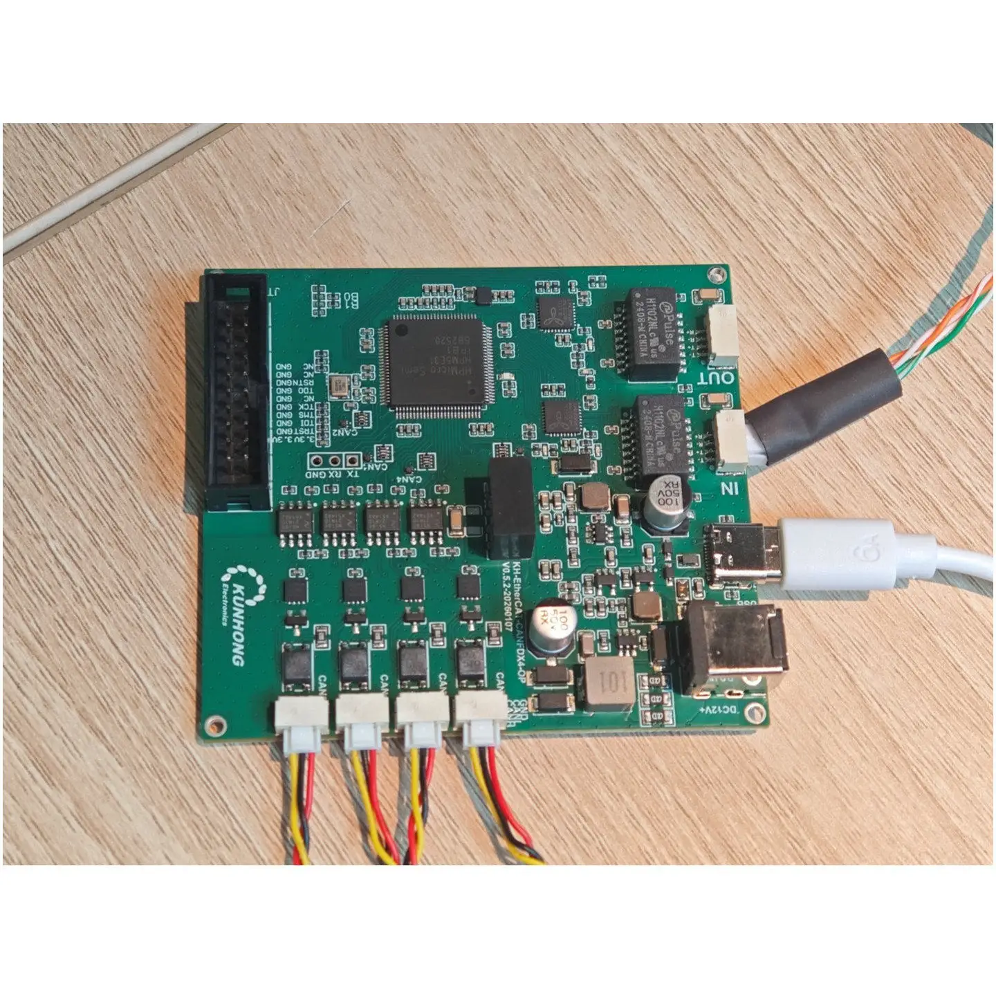 Robot joint motor KH-Ethercat to CAN FD X4 channel, two-way data transparent transmission