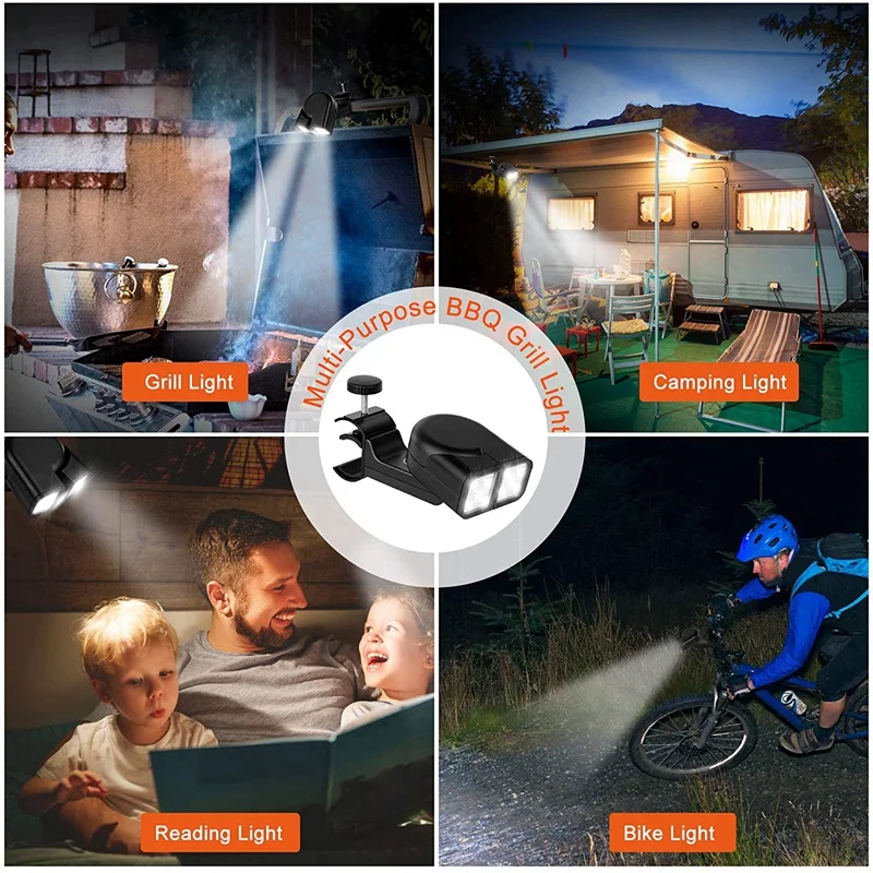 バーベキュー用防水LEDライト,耐熱性,フレキシブル,圧力スイッチ,10個の超高輝度バーベキューライト