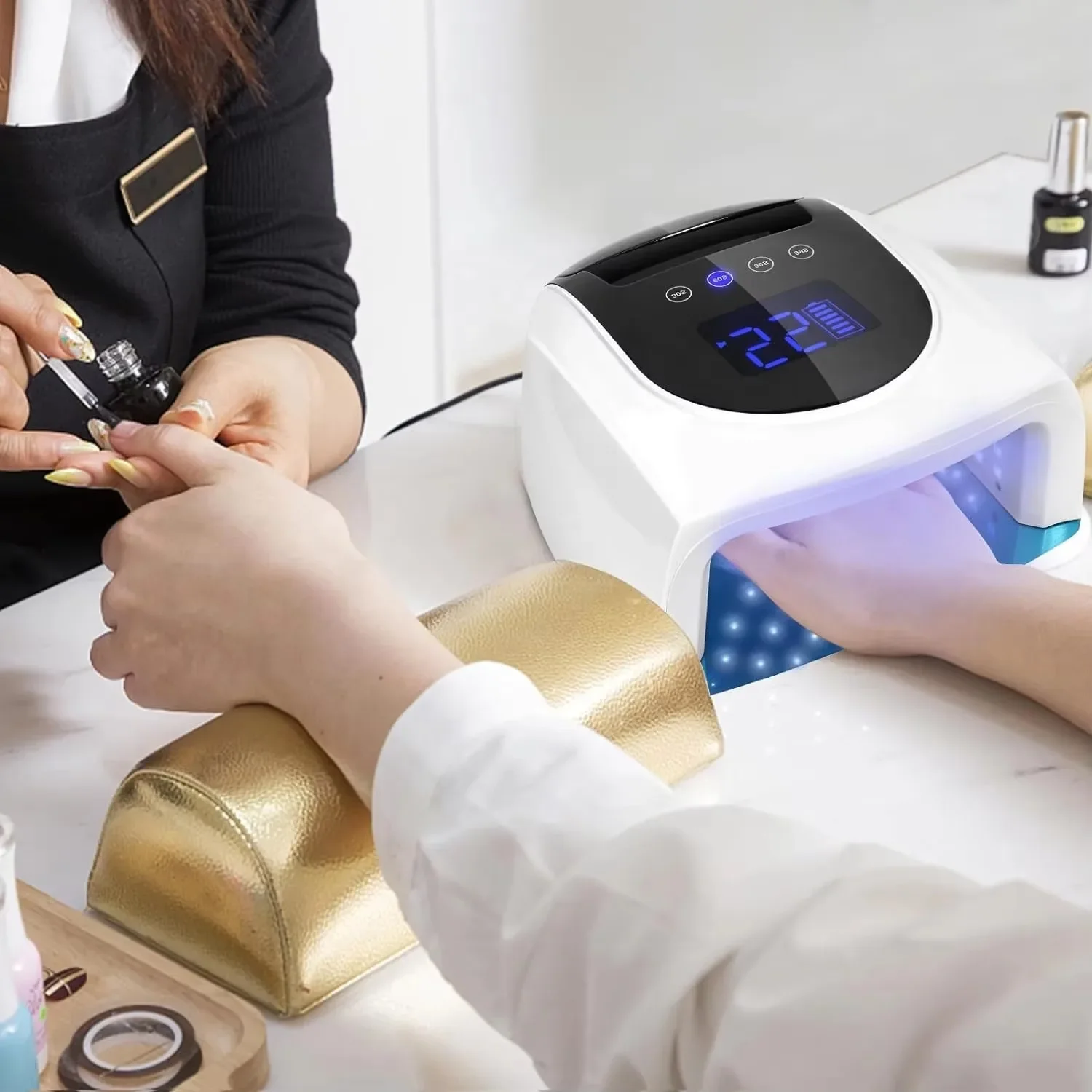 96W Magnetic Removable Bottom Nail Lamp Wireless Gel Polish Dryer Manicure Machine UV LED Light for Nail Portable Nail Lamp