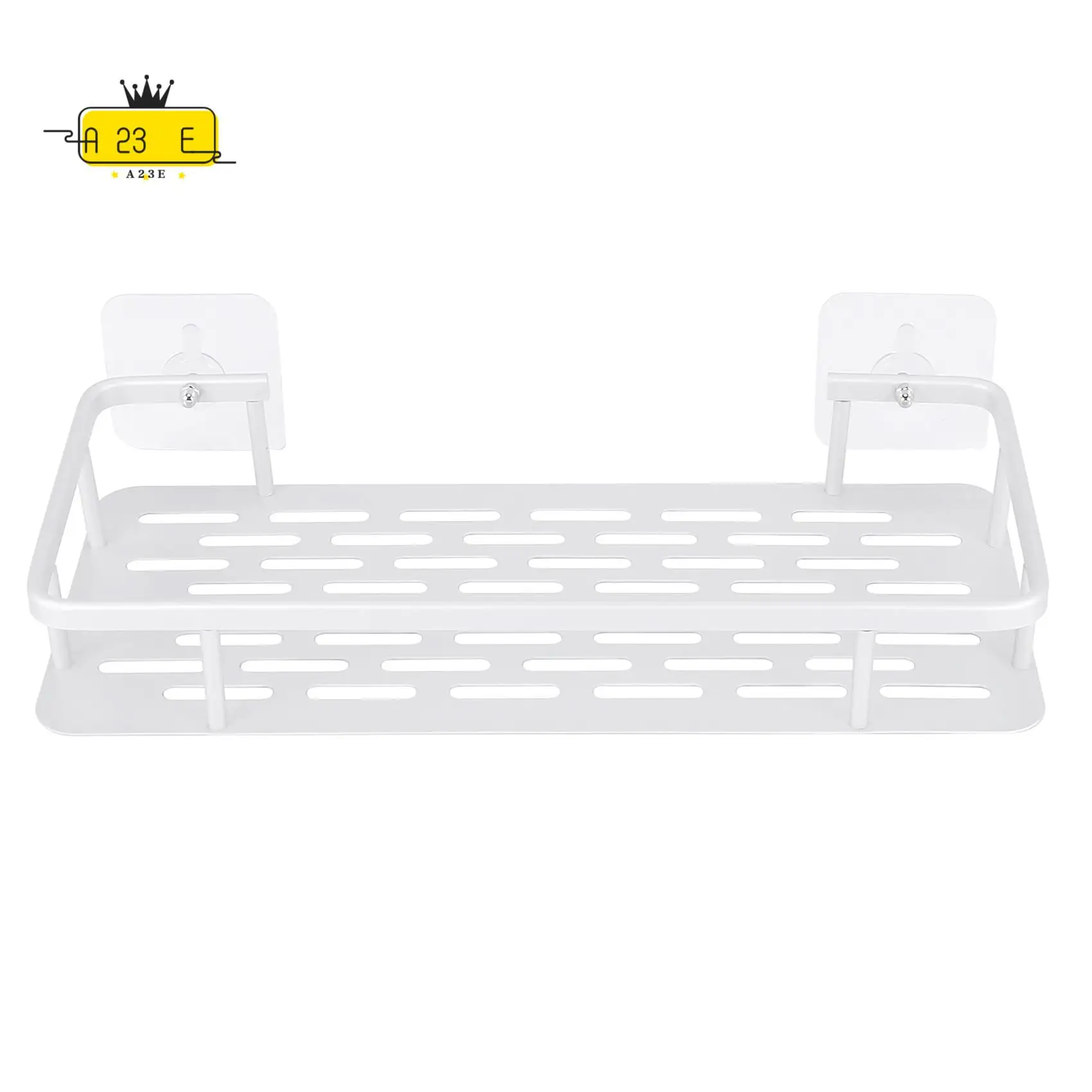 

A23E-Shelf Shower Shelf Adhesive Aluminum Shower Caddy For Shampoo Holder Kitchen Rack Storage Organizer No Drilling Rectangle W