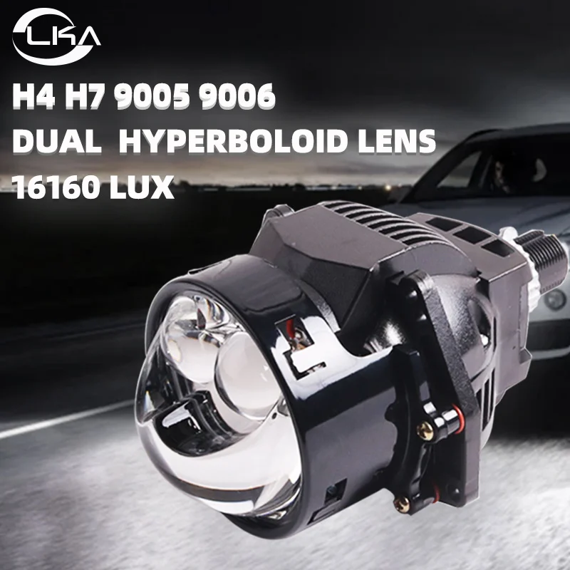 LKA 3.0 inch 73W  Bi LED Lenses for Car Headlight H4 H7 9005 9006 Lens Projector Headlight With Angel Eyes Shroud Auto Ice Lamp