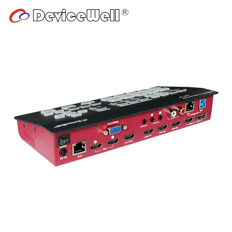 DeviceWell HDS7105 Super Mini Switcher 4 HD-MI + 1 DP inputs 5 channel 1080P OBS Stream HD SDI Video Switcher VS ATEM Mini Pro