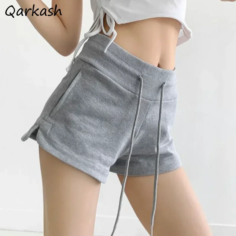 4 Colors Shorts for Women Solid Sporty Summer All-match Drawstring Ulzzang Style Fashion Classic Daily Students Ins Casual Cozy