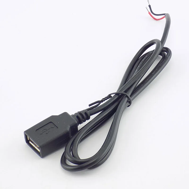 0.3/1/2M USB 2.0 Type A Female 2 Pin DIY extension power Cable DC 5V Power Supply Adapter Charge Connector Wire D5