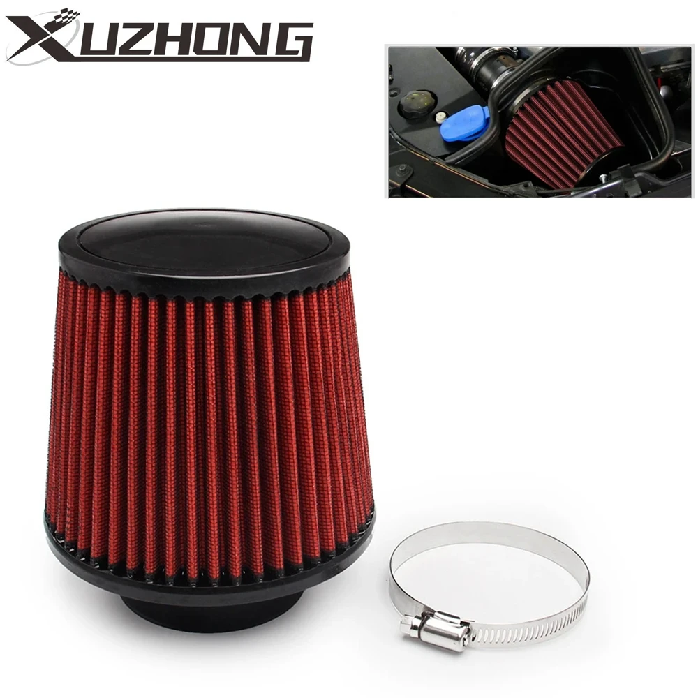 Universal Car Air Filter Modification High Flow Inlet Car Cold Air Intake Air Filter Cleaner Pipe Modified Scooter 76/100mm