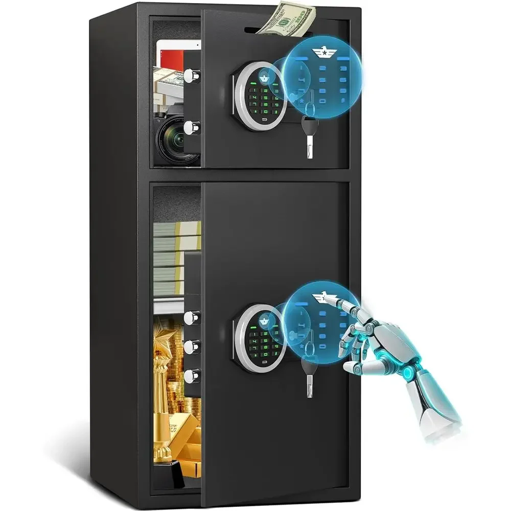Large 6.5 Cu. Ft. Waterproof Security Safe with LED Light, Dual Alarm, Digital Keypad, and Mute Feature for Home or Business Use