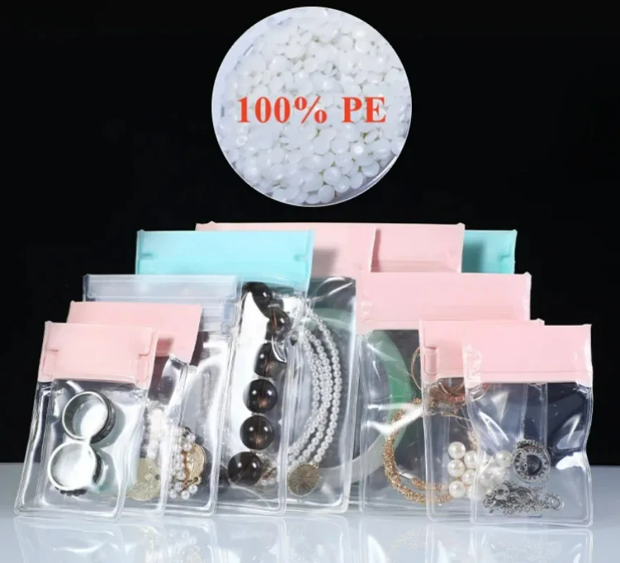 

10PCS Jewelry Storage Bags - Thick Clear Plastic Pouches for Earrings, Necklaces - Anti-Tarnish Sealed Packaging, DIY Gift Bags