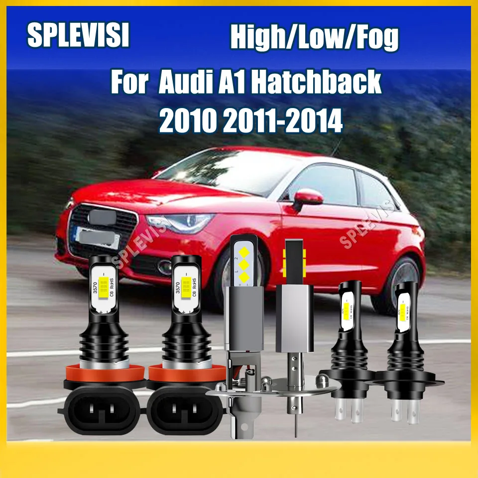 

12v LED Car Headlight Fog Bulbs H1 H7 H11 6000K White Auto Bulbs CSP Chip Fanless For Audi A1 Hatchback 2010 2011 2012 2013 2014