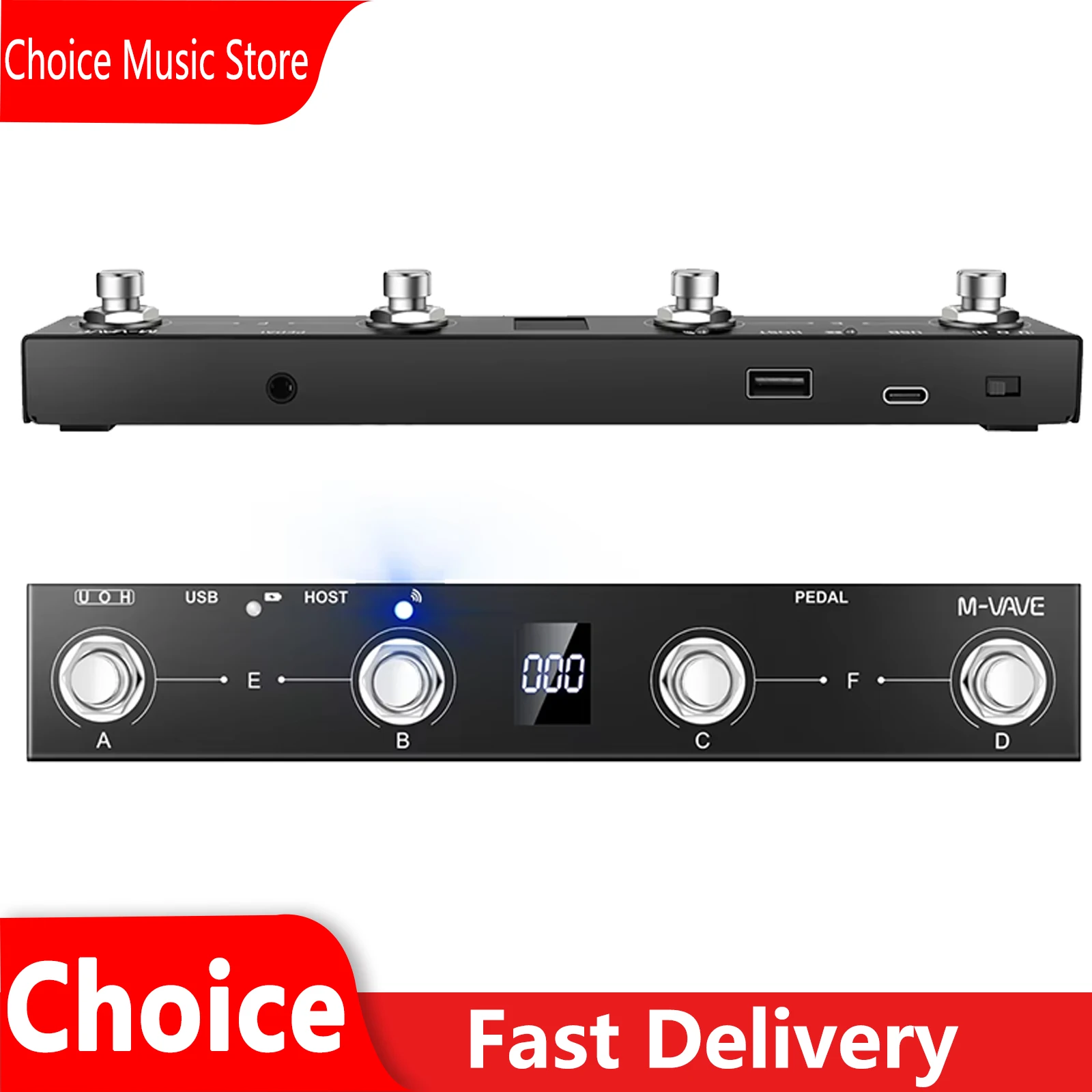 

M-VAVE Chocolate Plus Беспроводной контроллер Midi Клавиатура 4-кнопочный ножной переключатель поддерживает функцию MIDI-контроллера Хост-интерфейс