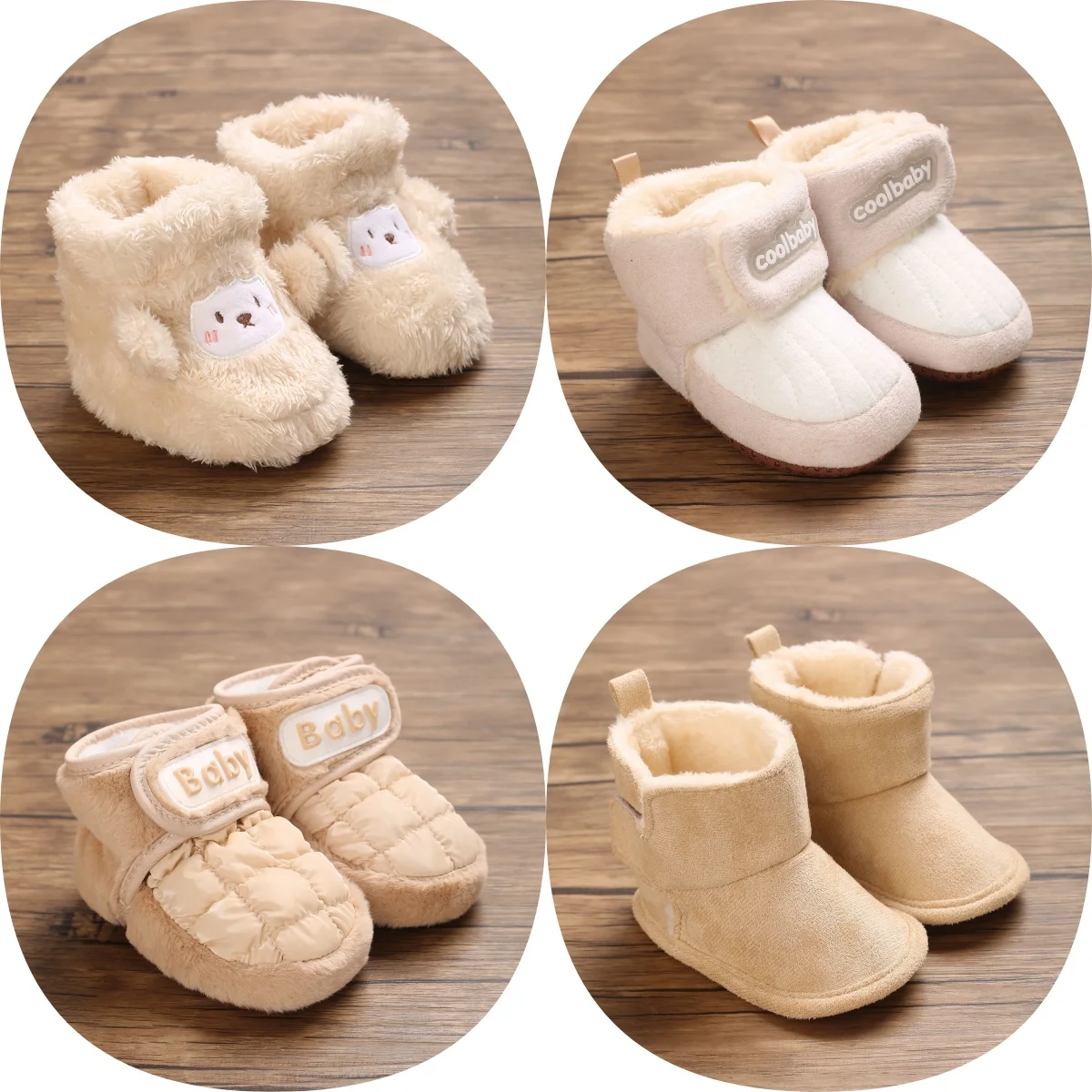 

Зимняя милая детская обувь абрикосового цвета для мальчиков и девочек, прогулочная обувь, удобная и мягкая теплая вязаная обувь для дошкольников 0-18 месяцев для новорожденных