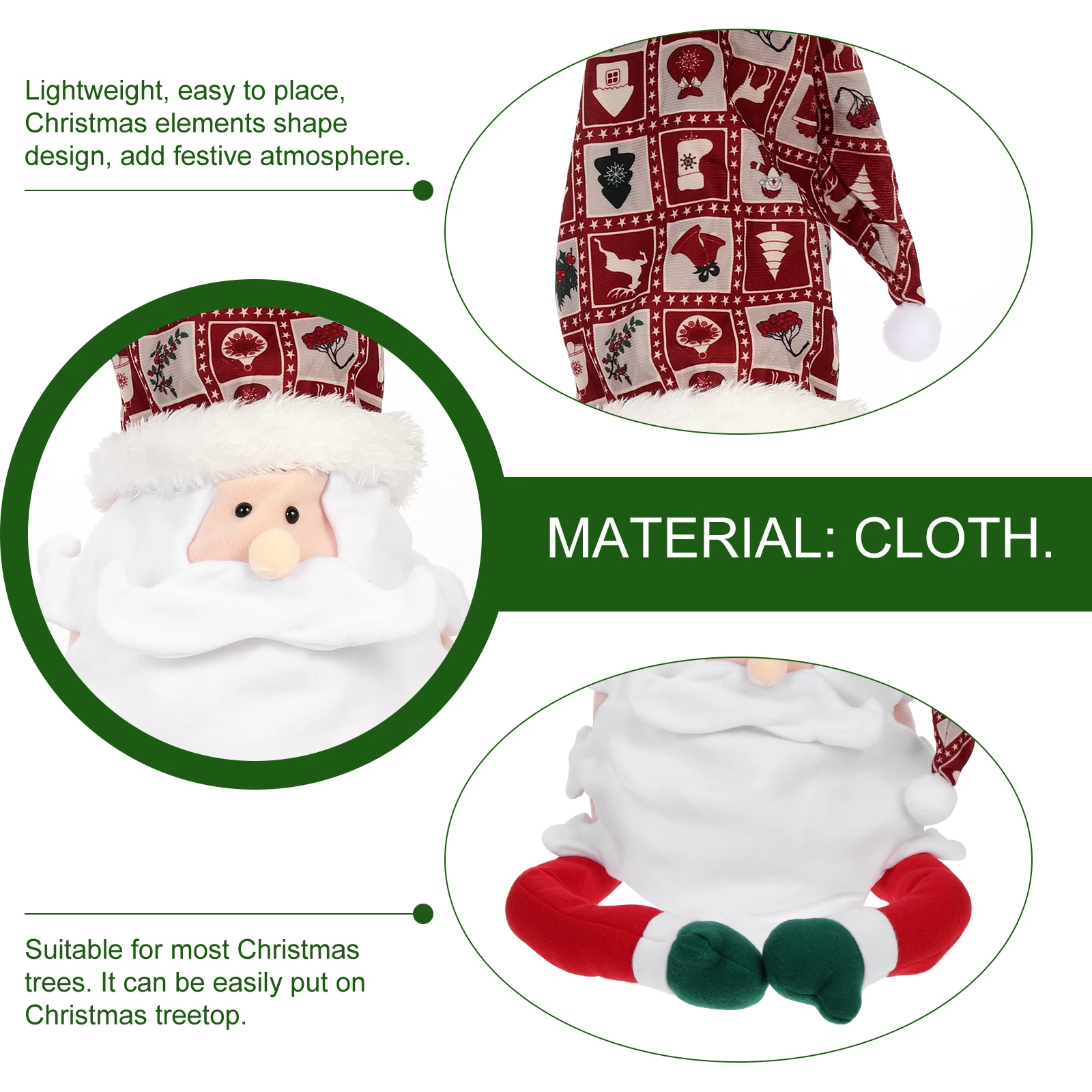 

1pc Christmas Tree Topper Star Beautiful Fabric Xmas Tree Decor Party Festival Ornament Home Decoration Xmas Accessory