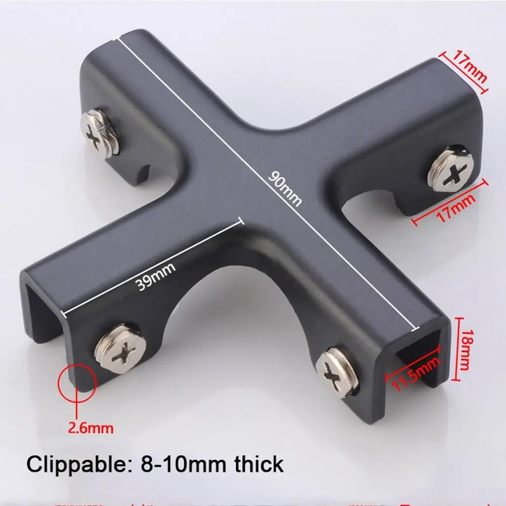New Aluminum Alloy Angle Corner Code T-cross Reinforcement Fixing Clip Rustproof Hardware Corner Guard Glass